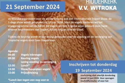 witroka organiseert op 21 september internationale tropen show